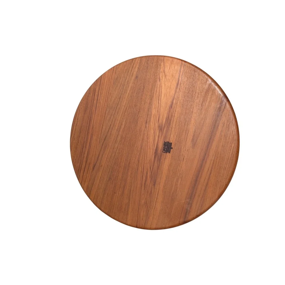 Dansk Mid Century Modern Teak Wood Divided Serving Tray Lazy Susan 15 Inch